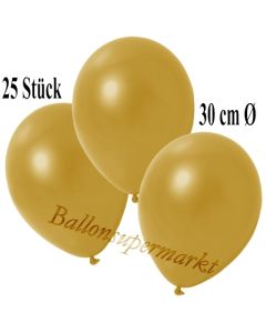 Deko-Luftballons Metallic Gold, 25 Stück