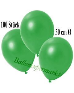 Deko-Luftballons Metallic Grün, 100 Stück