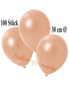 Deko-Luftballons Metallic Lachs, 100 Stück
