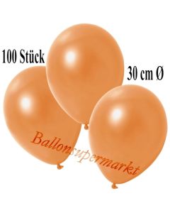 Deko-Luftballons Metallic Orange, 100 Stück