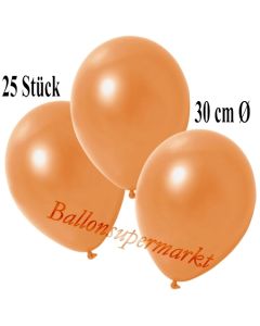 Deko-Luftballons Metallic Orange, 25 Stück