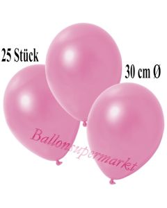 Deko-Luftballons Metallic Rosé, 25 Stück