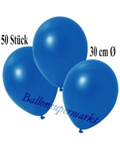 Deko-Luftballons Metallic Royalblau, 50 Stück