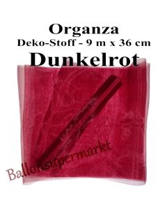 Organza Deko-Stoff, Dunkelrot, 9 Meter x 36 cm