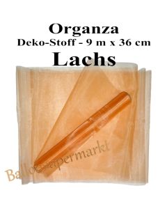 Organza Deko-Stoff, Lachs, 9 Meter x 36 cm