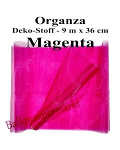 Organza Deko-Stoff, Magenta, 9 Meter x 36 cm