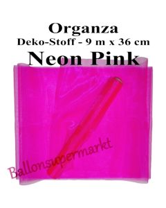 Organza Deko-Stoff, Neon Pink, 9 Meter x 36 cm