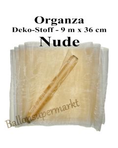 Organza Deko-Stoff, Nude, 9 Meter x 36 cm
