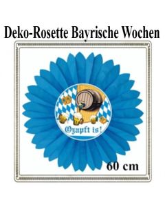 Rosette Bayrische Wochen Dekoration, O'zapft is, 60 cm, schwer entflammbar