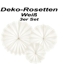 Stilvolle Deko-Rosetten, Off-White, 3 Stück-Set