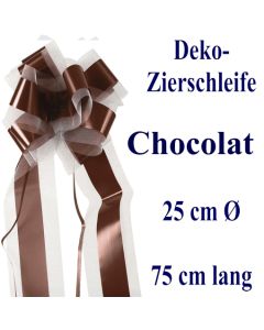 Schleife, Deko-Schleife, Zierschleife, 25 cm groß, Chocolat, Schokolade