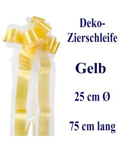 Schleife, Deko-Schleife, Zierschleife, 25 cm groß, Gelb