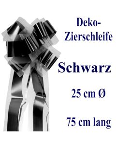 Schleife, Deko-Schleife, Zierschleife, 25 cm groß, Schwarz