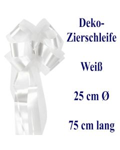 Schleife, Deko-Schleife, Zierschleife, 25 cm groß, Weiß