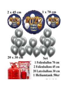 Set-1-Partydeko-Einweg-Helium-mit-Silvester-Luftballons Happy New Year 2022