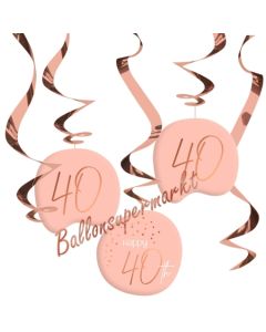 Deko-Wirbler zum 40. Geburtstag, Elegant Lush Blush 40