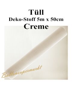 Tüll Deko-Stoff, Creme, 5 Meter x 50 cm