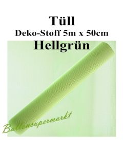 Tüll Deko-Stoff, Hellgrün, 5 Meter x 50 cm