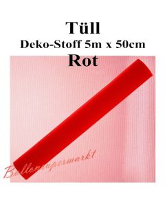 Tüll Deko-Stoff, Rot, 5 Meter x 50 cm