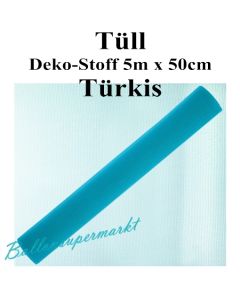 Tüll Deko-Stoff, Türkis, 5 Meter x 50 cm