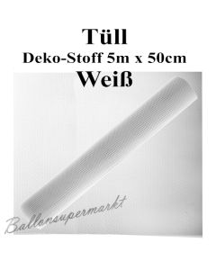 Tüll Deko-Stoff, Weiß, 5 Meter x 50 cm
