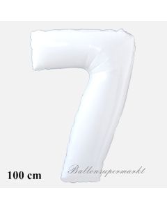 Großer weißer Luftballon Zahl 7