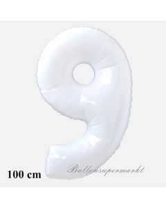 Großer weißer Luftballon Zahl 9