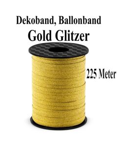 Zierband, Luftballonband, Gold Glitter