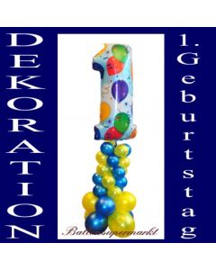 Dekoration aus Luftballons zum 1. Geburtstag