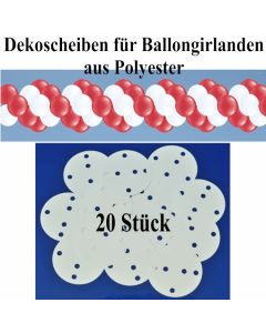 Dekoscheiben aus Polyester für Ballongirlanden, 20 Stück