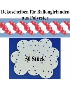 Dekoscheiben aus Polyester für Ballongirlanden, 50 Stück