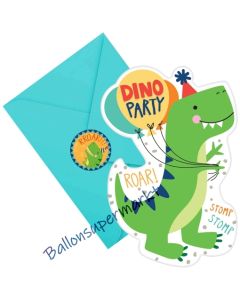 Dino-Mite Einladungskarten zum Kindergeburtstag, 8 Stück