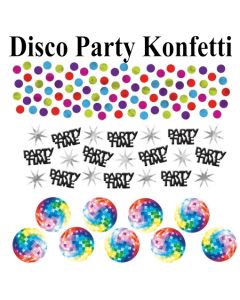 Disco Party, Mottoparty 70er Jahre, Konfetti, Partydekoration
