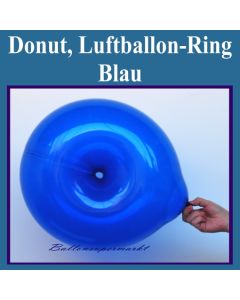 Ring-Luftballon, blau, Ringballon, Latexballon in Ringform zur Ballondekoration