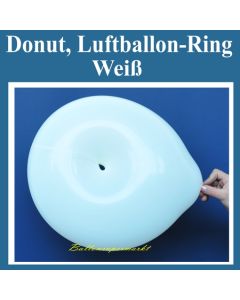 Ring-Luftballon, weiss, Ringballon, Latexballon in Ringform zur Ballondekoration