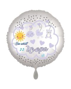 Du wirst Uropa, Luftballon aus Folie, 43 cm, Satine de Luxe, weiß