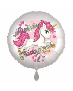 Einhorn Luftballon zum 7. Geburtstag