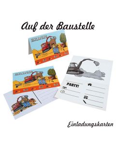 Baustellenparty - Einladungskarten zum Kindergeburtstag