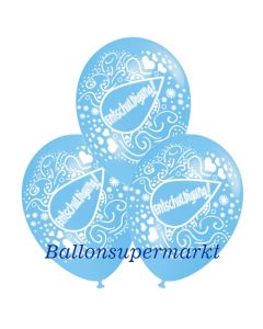 Motiv-Luftballons Entschuldigung, hellblau, himmelblau, 3 Stueck