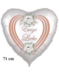 Ewige Liebe. 71 cm großer Herzballon zur Hochzeit, Folienballon inklusive Helium