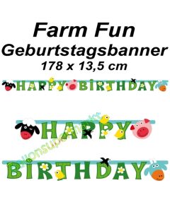 Kindergeburtstagsbanner Farm Fun