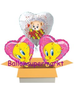 3 luftballon zum Geburtstag mit Tweety