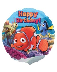Happy Birthday Nemo Luftballon mit Helium Ballongas zum Kindergeburtstag