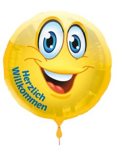 Herzlich Willkommen , Luftballon aus Folie mit Ballongas