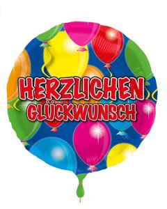 Herzlichen Glückwunsch , Luftballon aus Folie mit Ballongas