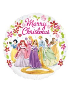 Folienballon Disney Princess, Merry Christmas ohne Helium