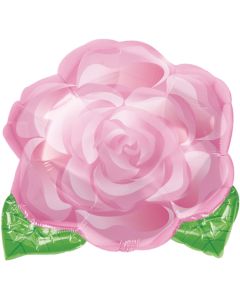 Folienballon Rose, rosafarben, 45 cm mit Helium