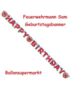 Feuerwehrmann Sam Geburtstagsbanner zum Kindergeburtstag