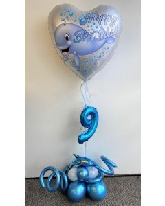 Luftballon-Deko- Kindergeburtstag Wal und Delfin