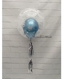 Deko Bubbles Luftballon Blau mit Helium Ballongas